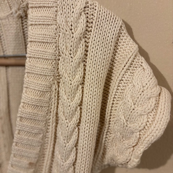 Old navy vintage polo short sleeve beige tan sweater M - Picture 3 of 10